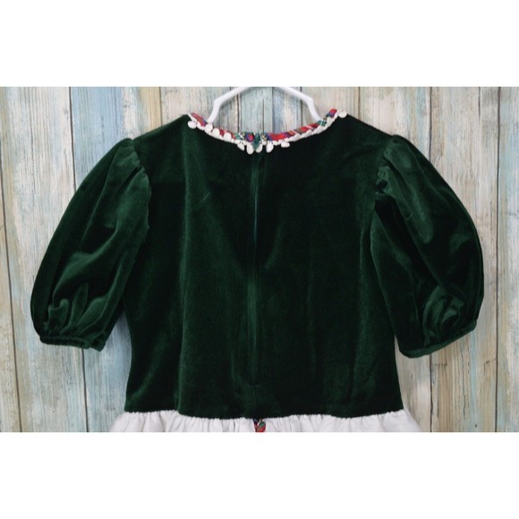Vintage Bonnie Jean Green Velvet Layered Dress Size 4 Toddler - Picture 4 of 12